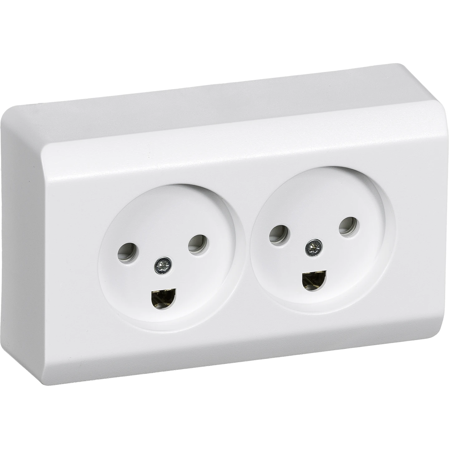 Lk Opus 66 Dobbelt Udvendig Stikkontakt 2pol Med Jord    Hvid fra Lauritz Knudsen