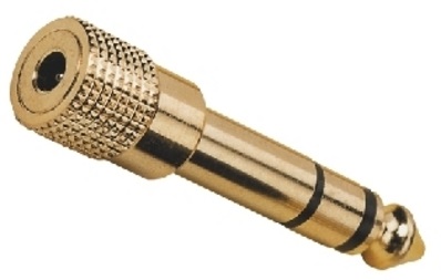 3,5mm Stereo Minijack   6,3mm Stereo Jack Adapter   Guld fra Omnitronic
