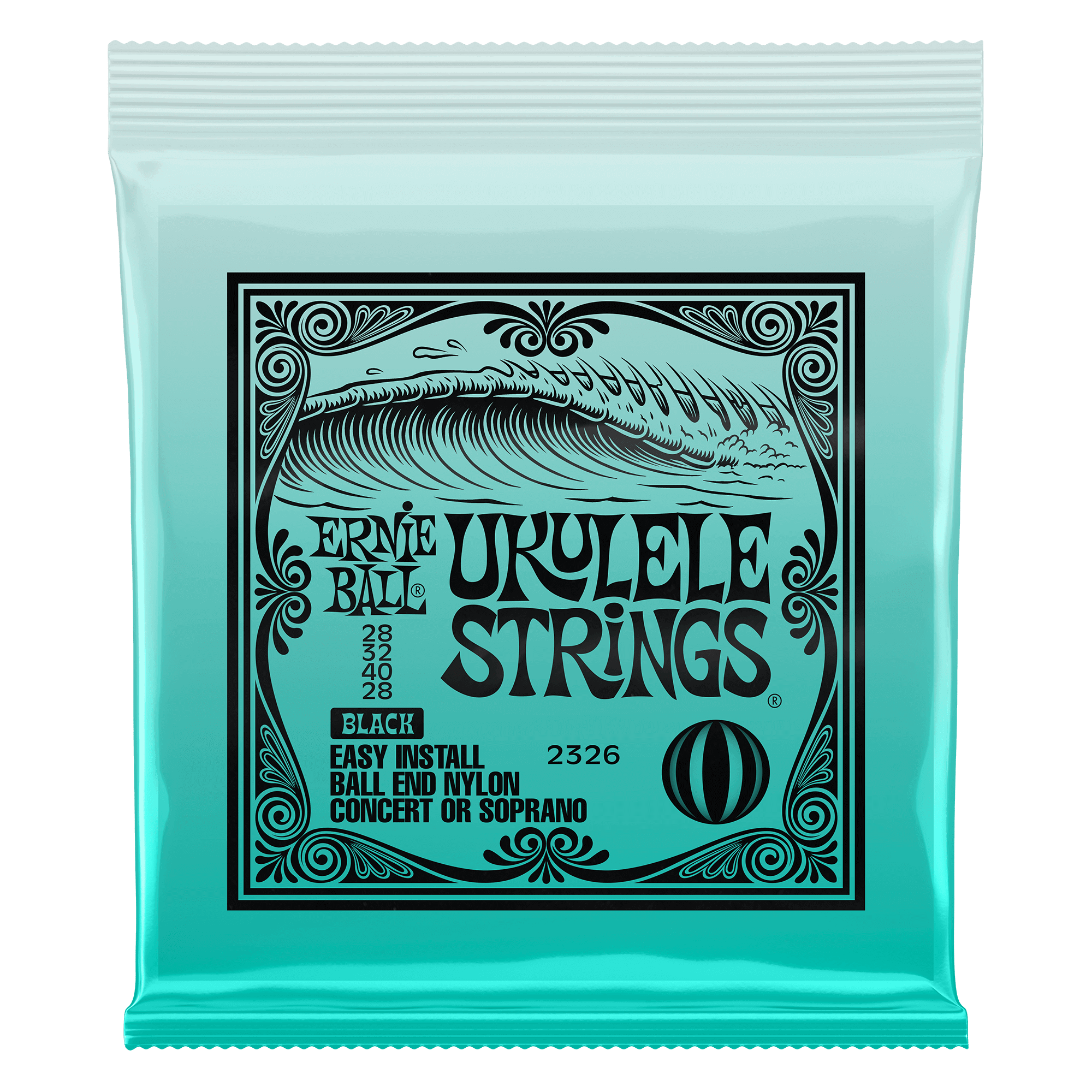 2326 Ukulele Strenge   Sort fra Ernie Ball