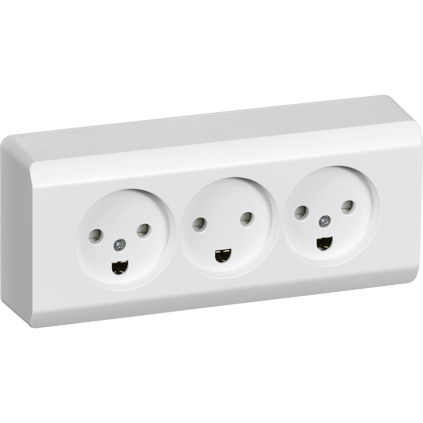 Lk Opus 66 Triple Udvendig Stikkontakt 2pol Med Jord    Hvid fra Lauritz Knudsen