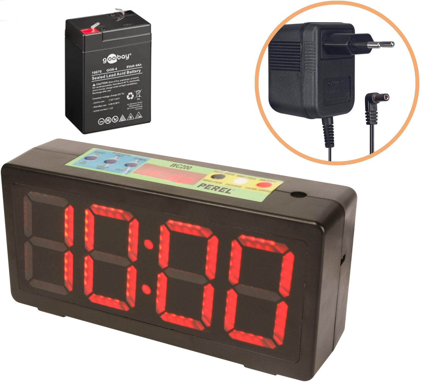 Wc200 Tidtagnings Ur Med Op Nedtælling, Timer Og Alarm   Bundle fra Perel