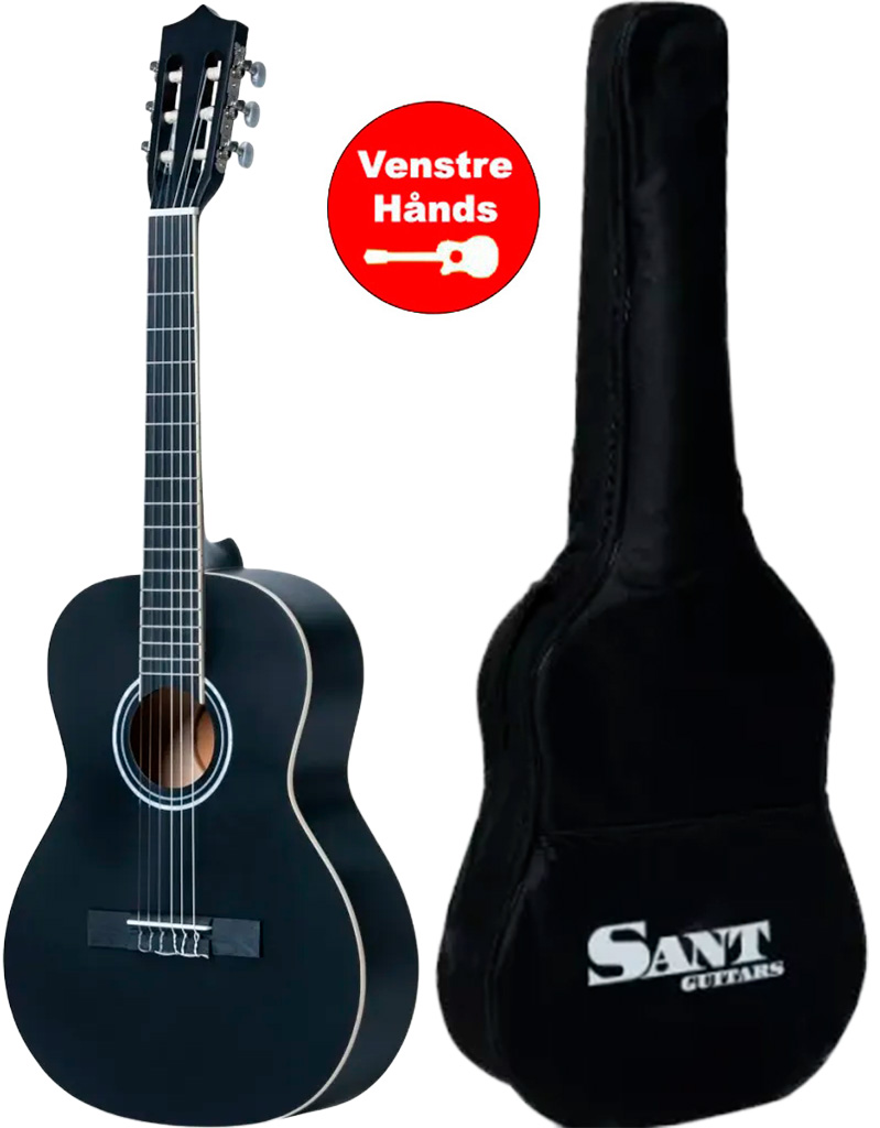 Cj 36l Sbk V2   3 4 Spansk Børne Guitar   Sort    Venstrehånds fra Sant Guitars
