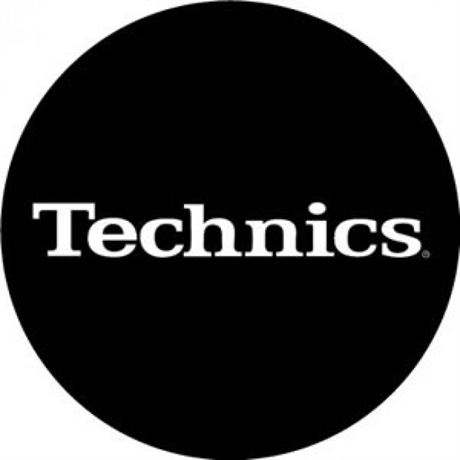 Plademåtte Slipmat Med Logo Sort Filt fra Technics