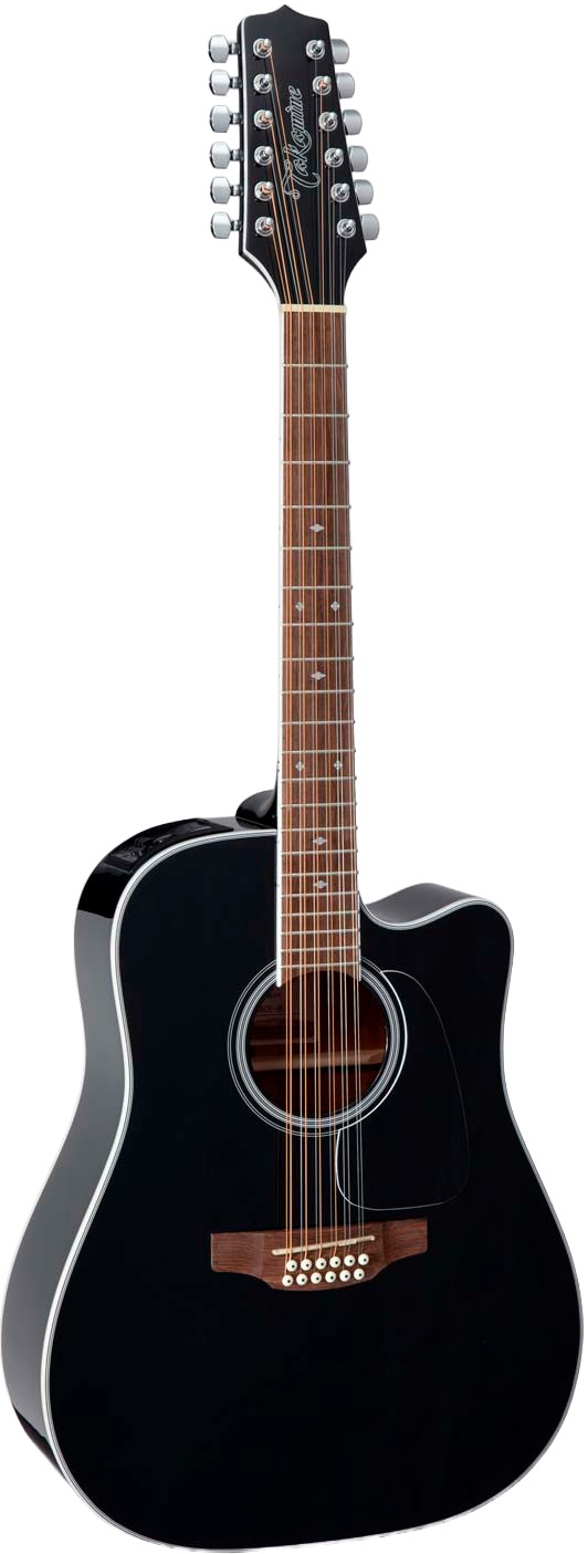 Gd38ce Blk 12 Strenget Western Guitar Med Pickup Og Cutaway   Sort fra Takamine
