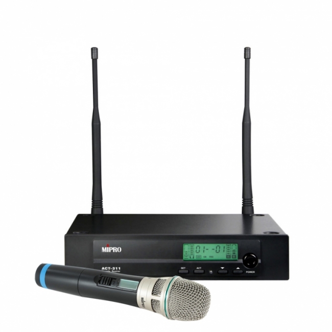 Act311bh 8s Trådløs Modtager 1 Kanal Inkl. Håndholdt Mikrofon   823 831mhz fra Mipro