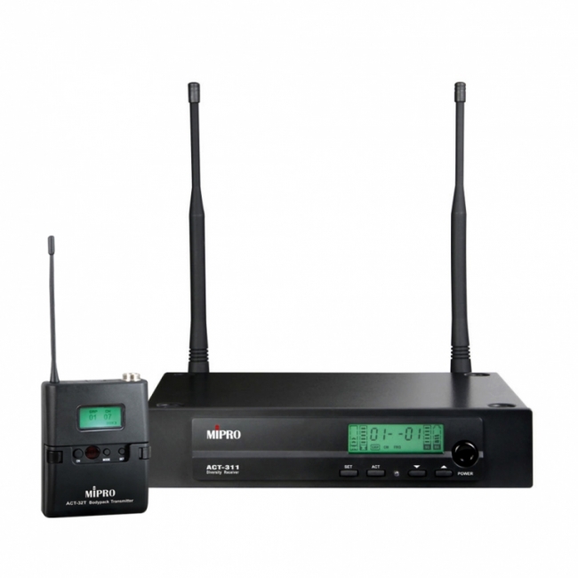 Act311bt 8s Trådløs Modtager 1 Kanal Inkl. Lommesender   823 831mhz fra Mipro