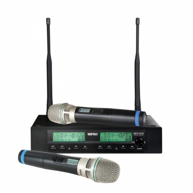 Act312bhh 8s Trådløs Sæt Inkl. 2 Håndholdt Mikrofoner   823 831mhz fra Mipro