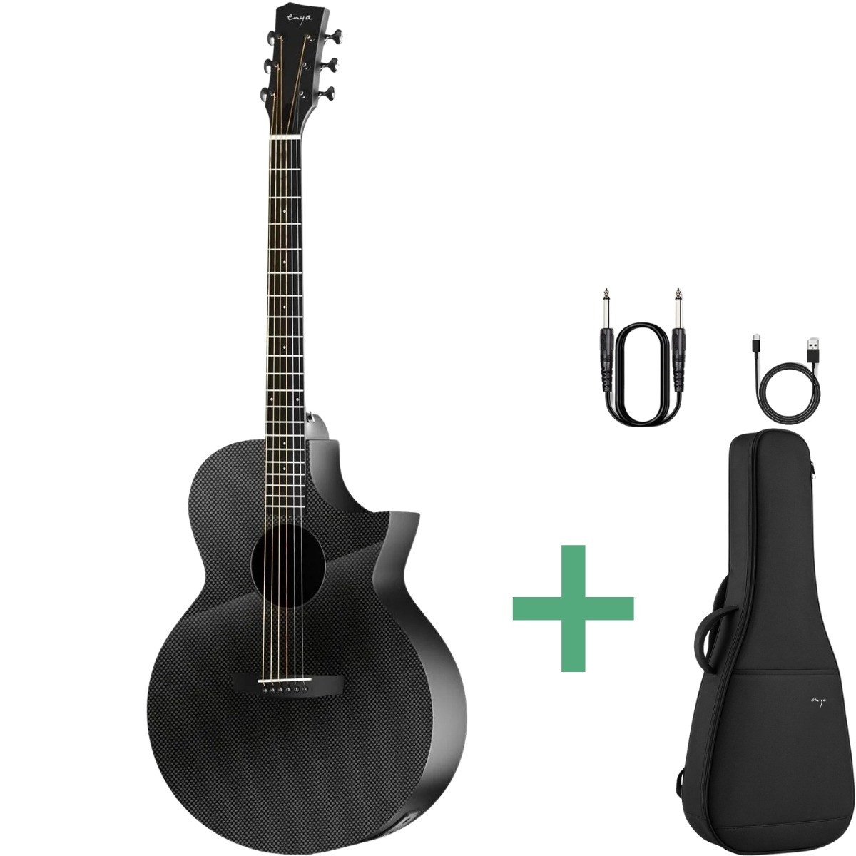 X3 Pro Western Guitar Black fra Enya