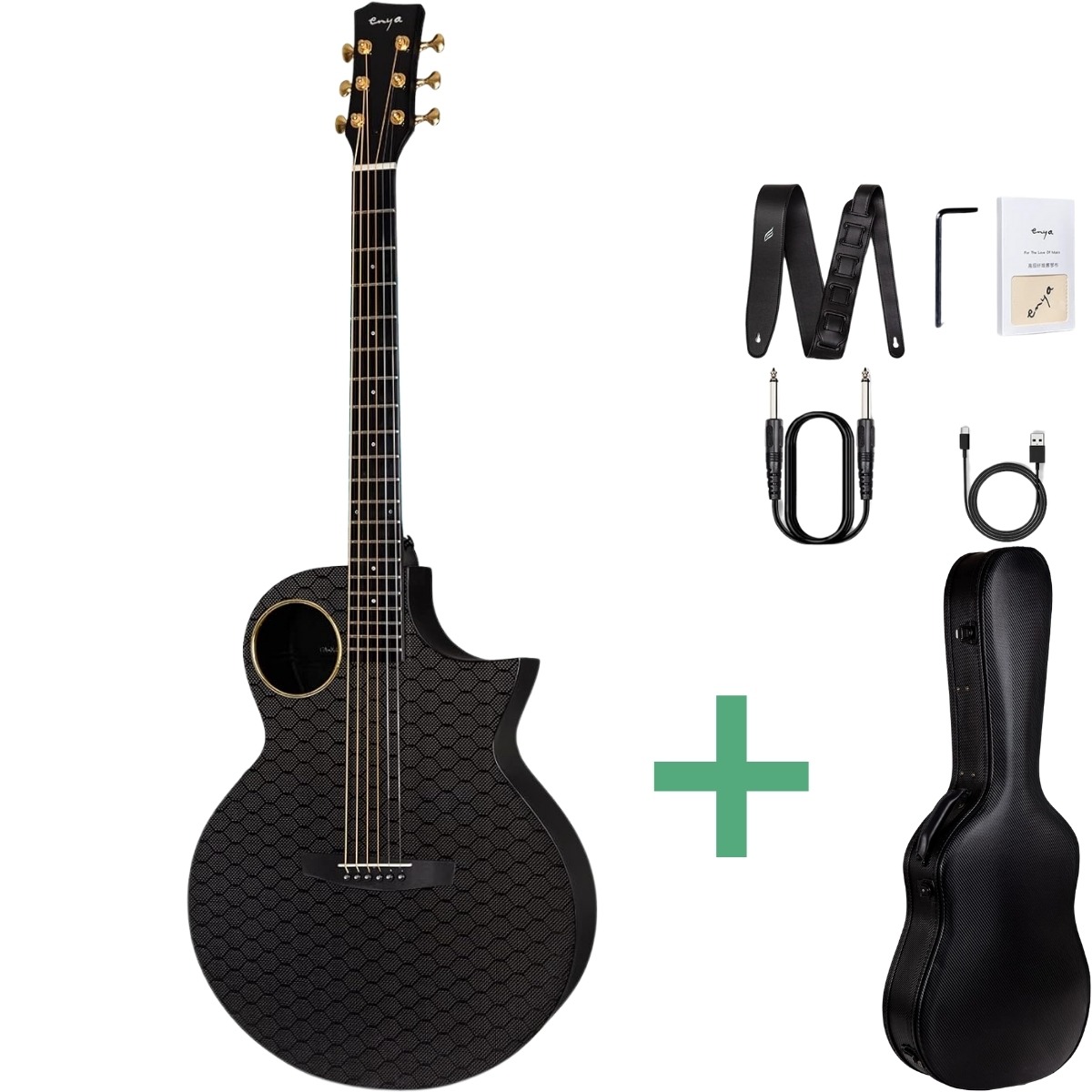 X4 Pro Western Guitar Black fra Enya