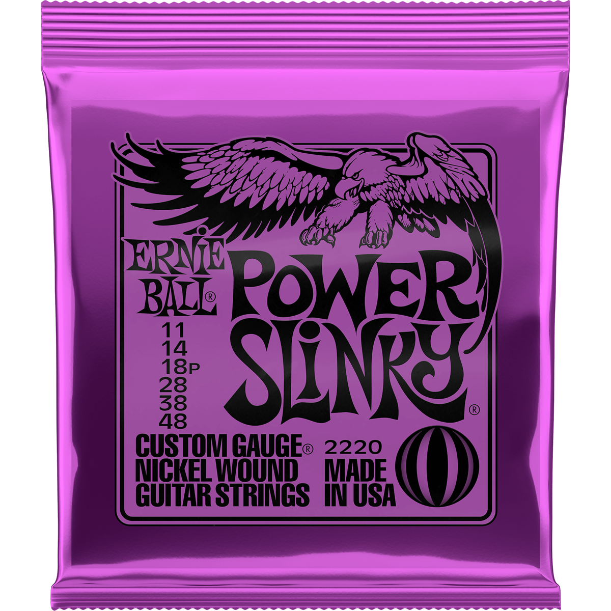 2220 Power Slinky El Guitar Strenge, 011 048 fra Ernie Ball