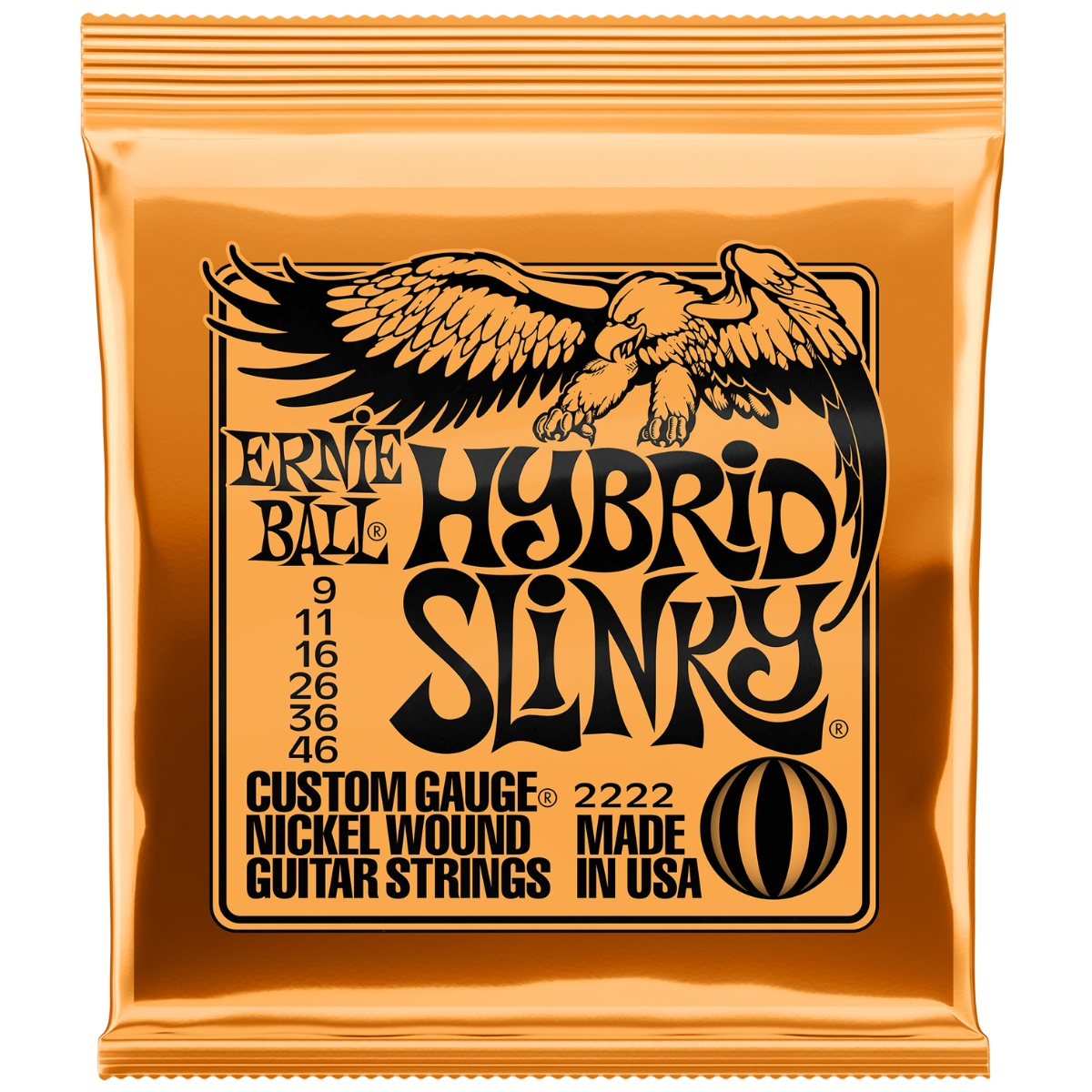 2222 Hybrid Slinky Nickel El Guitar Strenge, 009 046 fra Ernie Ball