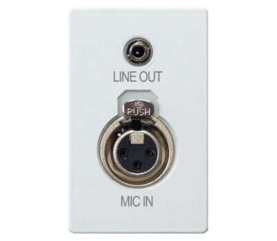 Fuga Vægudtag 11f   Hun 3pol R Og Minijack 3,5mm Hvid fra Antronic