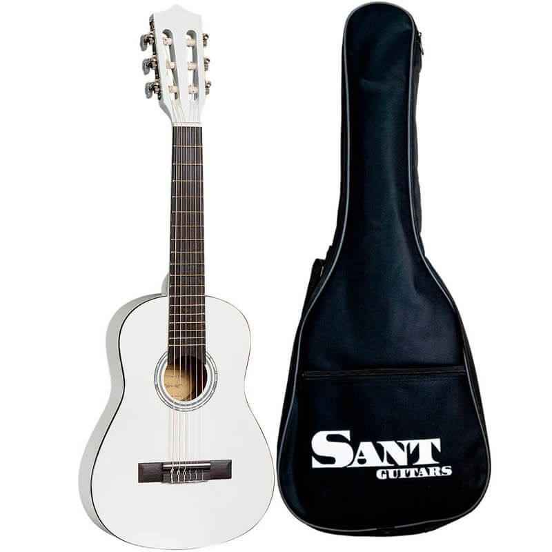 Cj 30 Wh   1 2 Spansk Børne Guitar   Hvid fra Sant Guitars