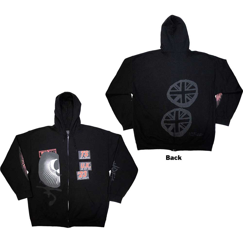 Travis Scott Unisex Zipped Hoodie: Summer Run 2023 London (limited Edition & Ex Tour) (xx Large)