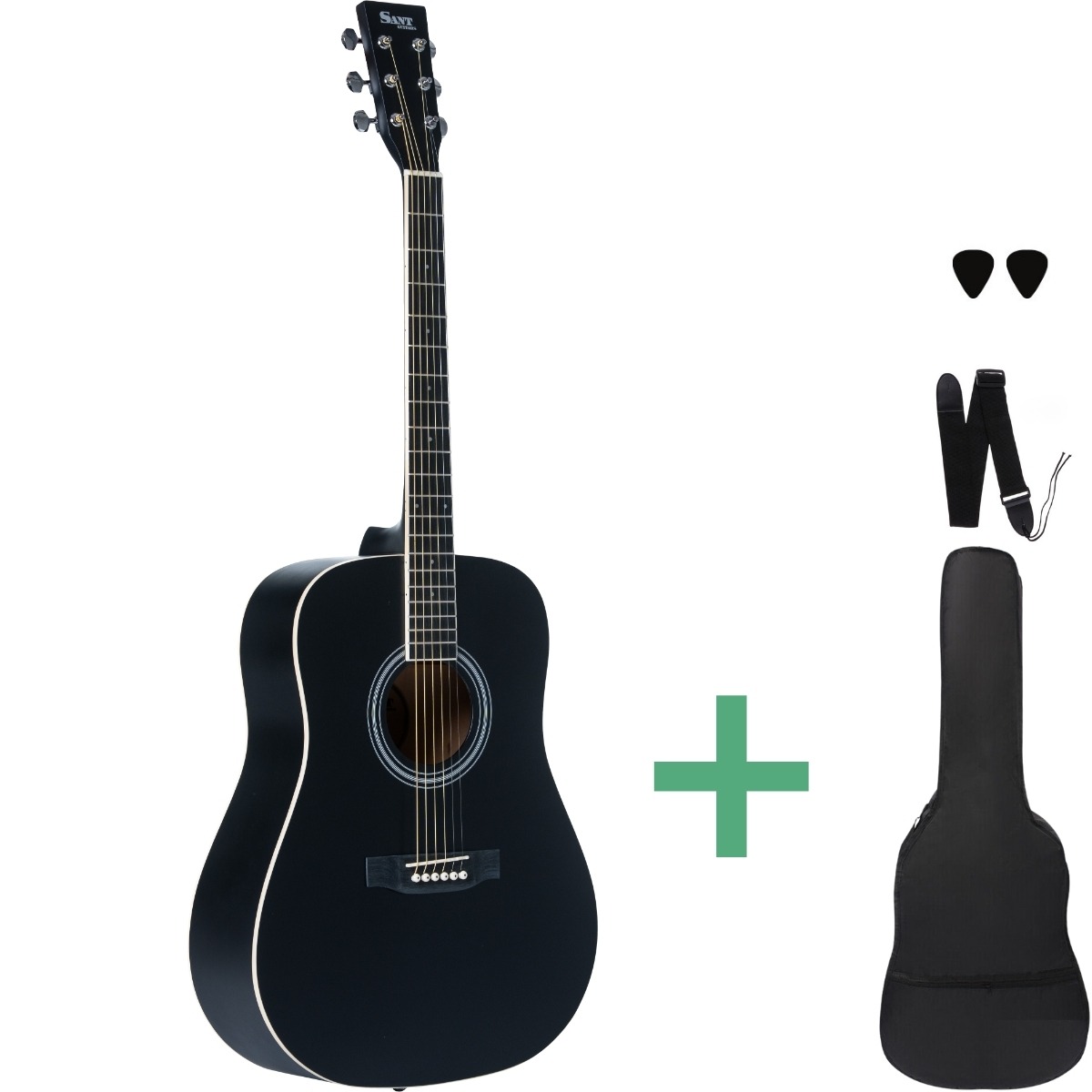 Ac 84 Sbk Westerngitarren Satin Black fra Sant Guitars