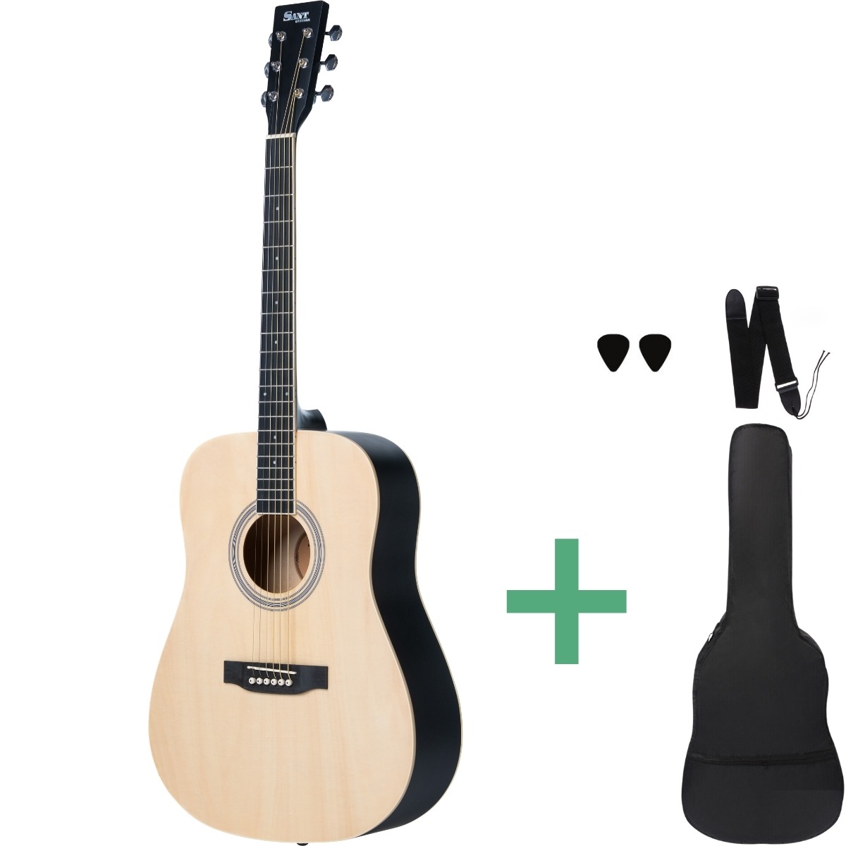 Ac 84l Sna Westerngitarren Für Linkshänder Satin Nature fra Sant Guitars