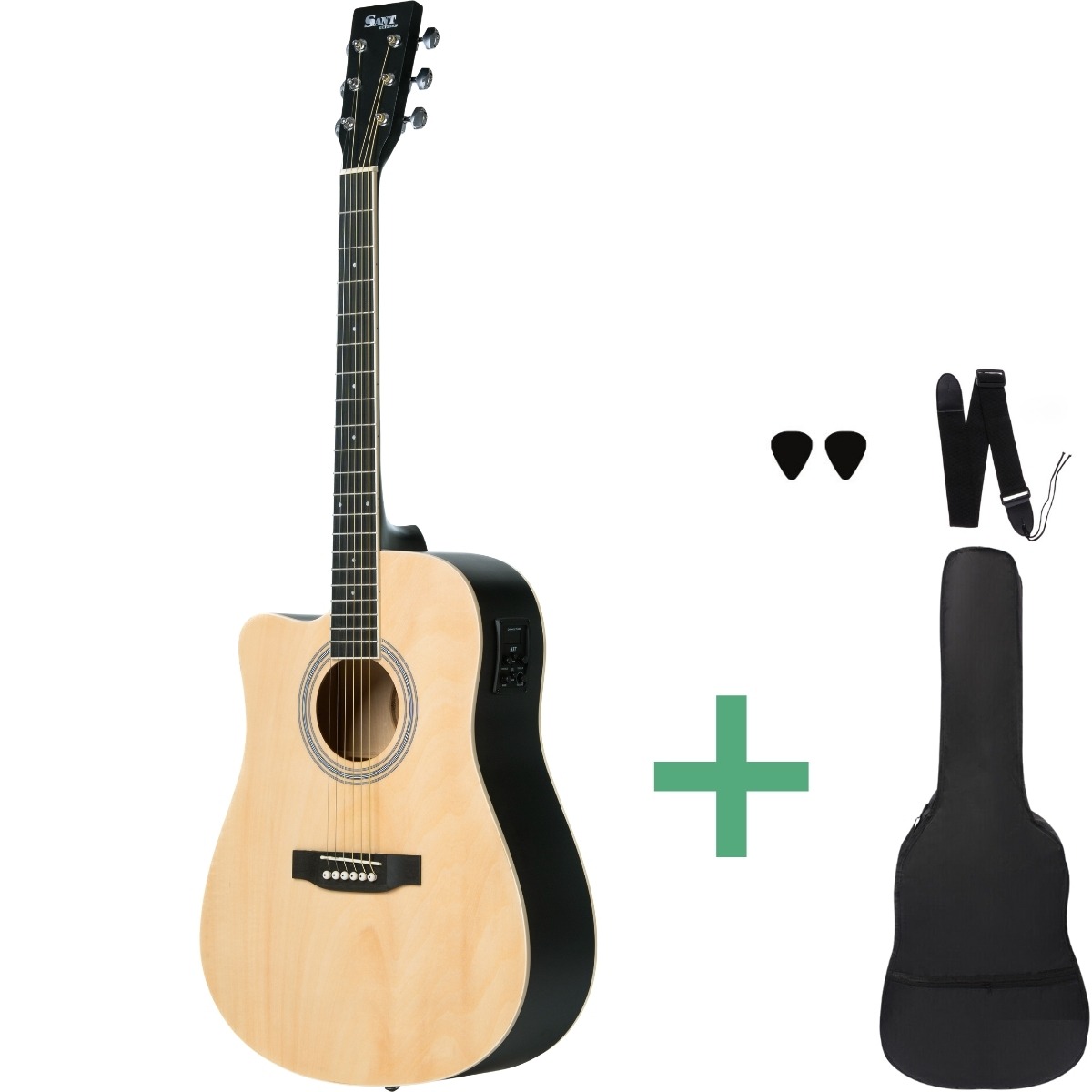 Ac 86eql Sna Westerngitarren Für Linkshänder Satin Nature fra Sant Guitars