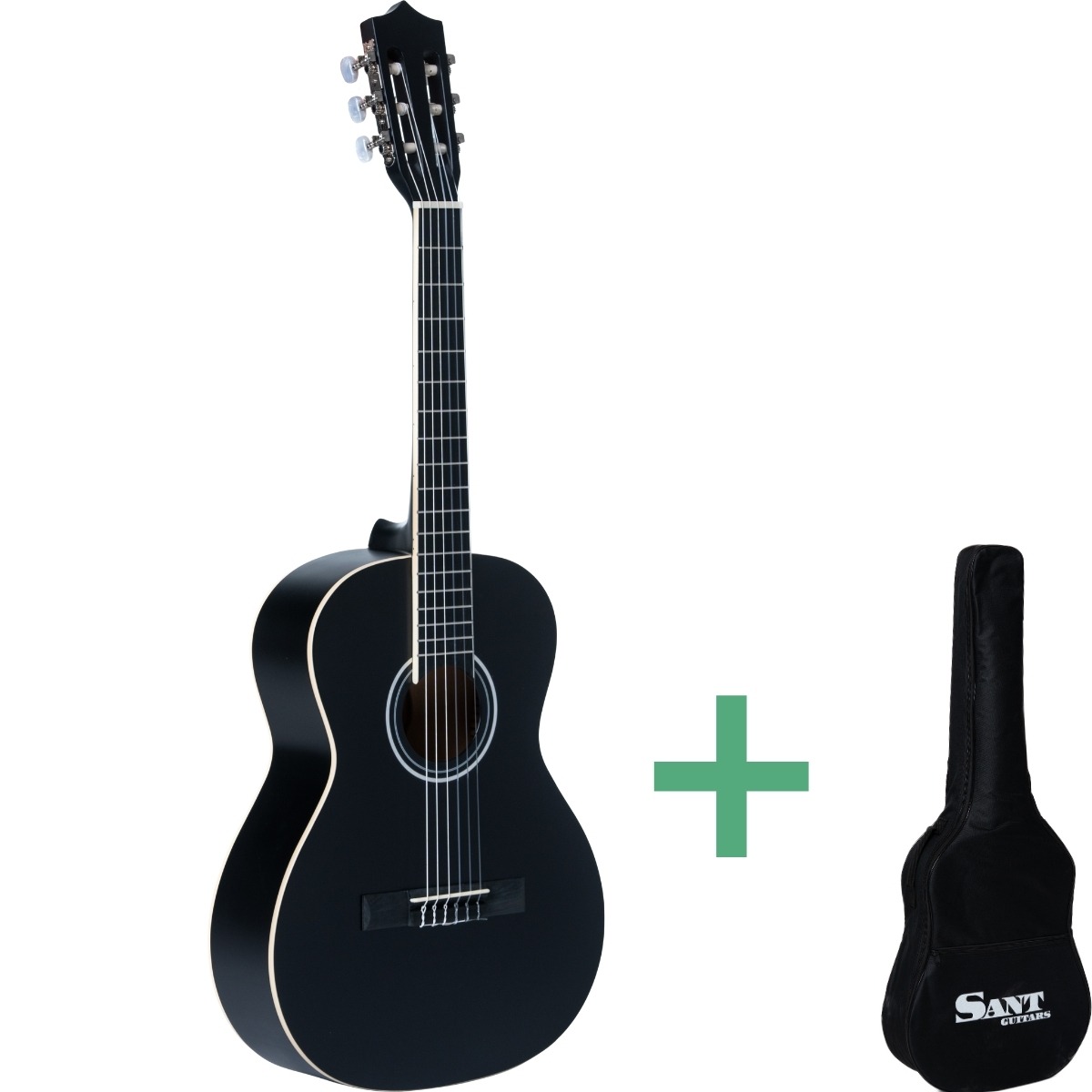 Cj 36 Sbk Kinder Konzertgitarren Black fra Sant Guitars