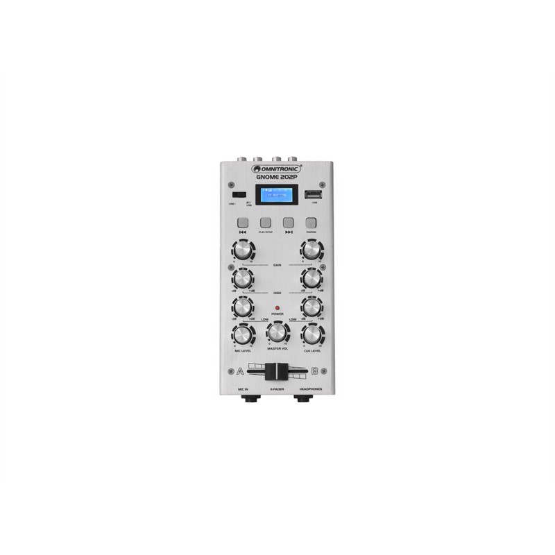 Gnome 202p. Mini Mixer M. Bluetooth & Mp3. Sølv fra Omnitronic