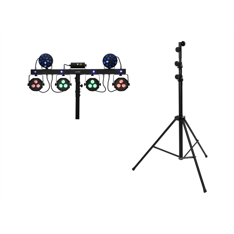 Sæt: Led Kls Laser Bar Next Fx Light Sæt: + Stv 60 Wot Eu Steel Stand Black fra Eurolite