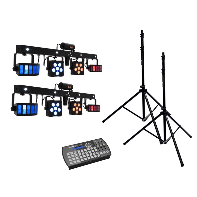 Sæt: 2 X Led Kls Laser Bar Pro + Easy Show + 2 X M 4 Speaker System Stand fra Eurolite