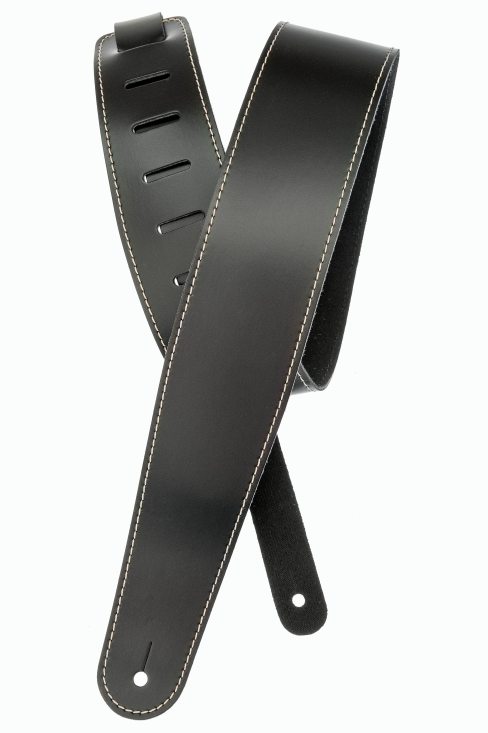 Dâ´addario 25ls00 Dx Læderrem   Sort Med Hvid Syning fra D'addario