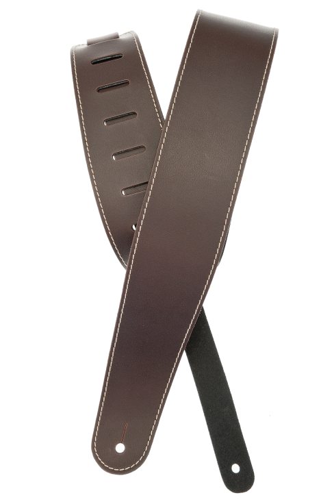 Dâ´addario 25ls01 Dx Læderrem   Brun Med Hvid Syning fra D'addario