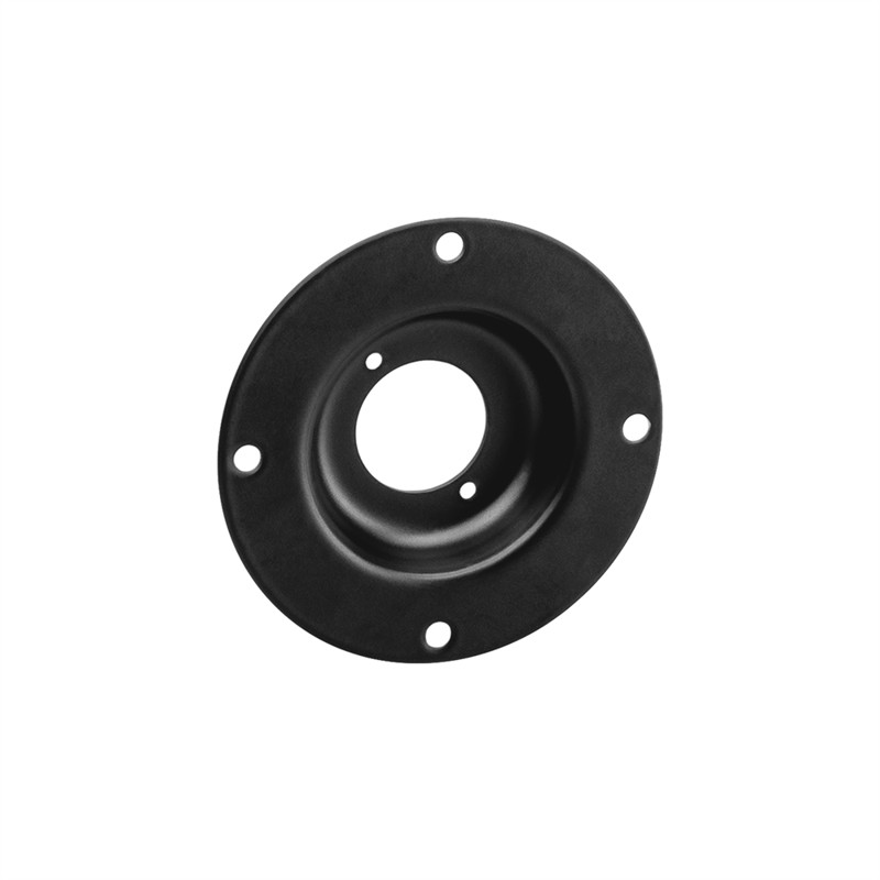 49051 Blk   Round Steel Mounting Plate For 1 X Universal D Type Socket, Black fra Adam Hall Hardware