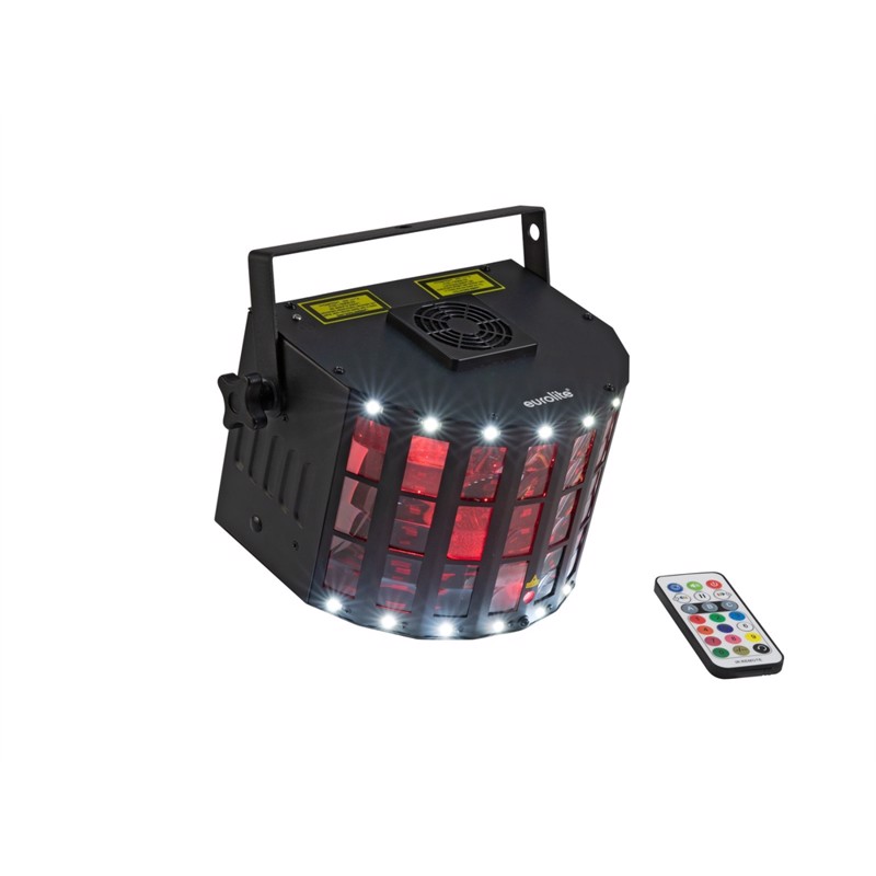 Kraftig Derby Med Laser, Strobo & Remote.   Led Laser Derby Mk2 fra Eurolite