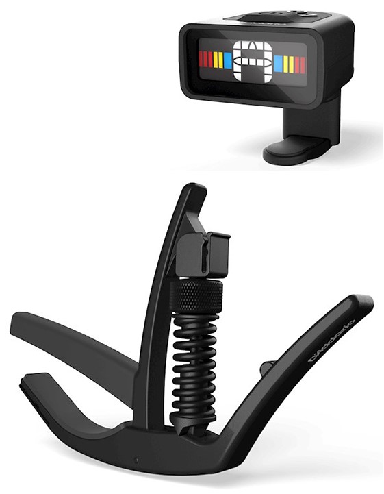 Dâ´addario Pw Ct 12 Mikro Tuner + Pw Cp 10 Ns Tri Action Capo Bundle fra D'addario