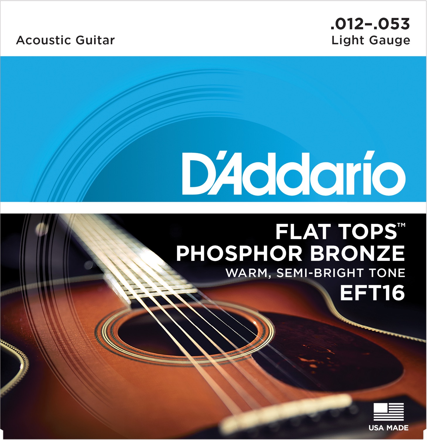 Dâ´addario Eft16   Light Flat Tops Western Strenge 012 053 fra D'addario
