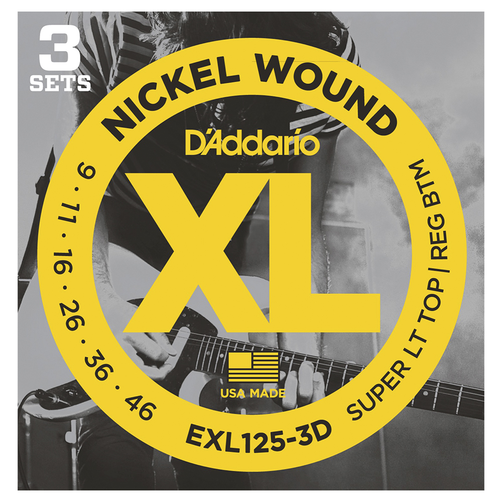 E125 3d 3 Pack El Guitar Strenge 0.09   0.46 fra D'addario
