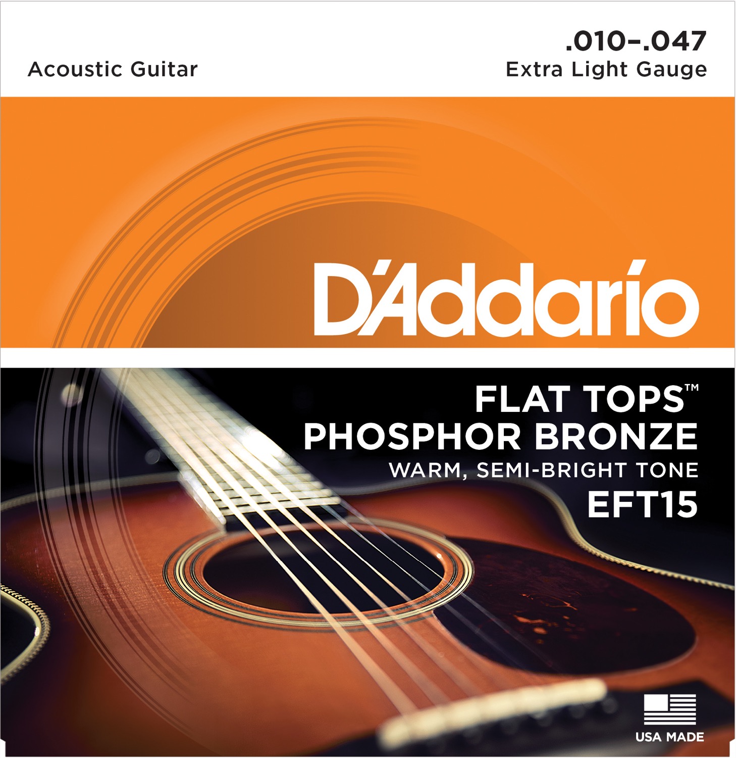 Dâ´addario Eft15   Extra Light Flat Tops Western Strenge 010 047 fra D'addario
