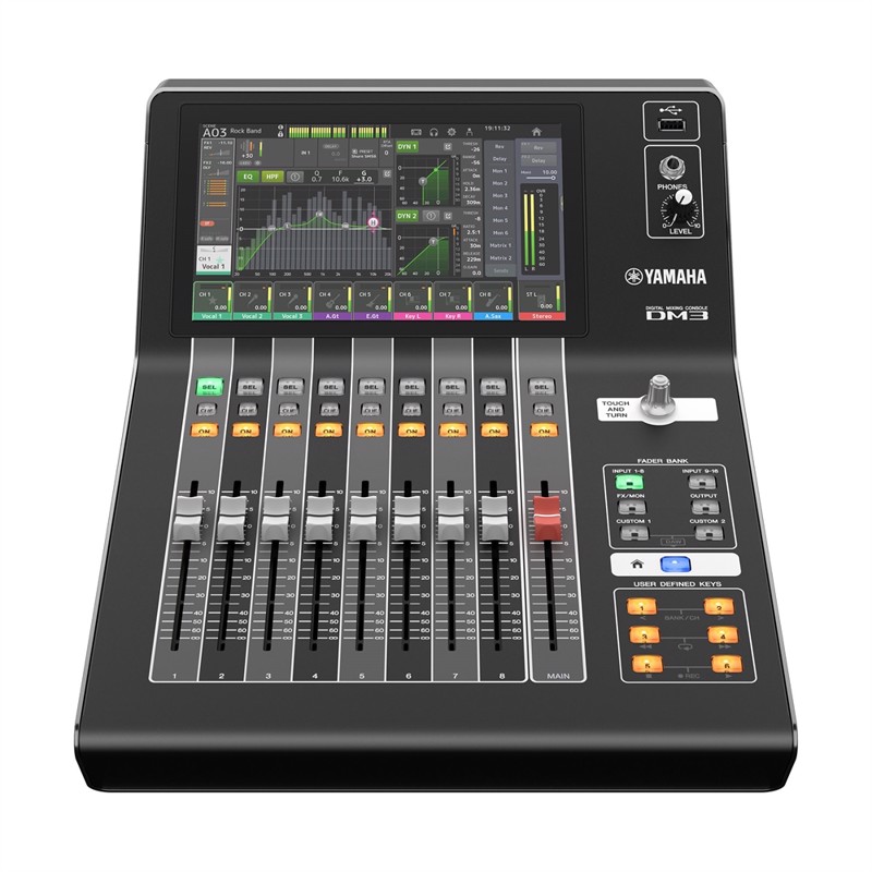 Dm3   Digital Mixer, 16 + 1 St, 2 Fx Return. 6 Aux, 2 Mtrx, 2 Fx. Dante Version. fra Yamaha