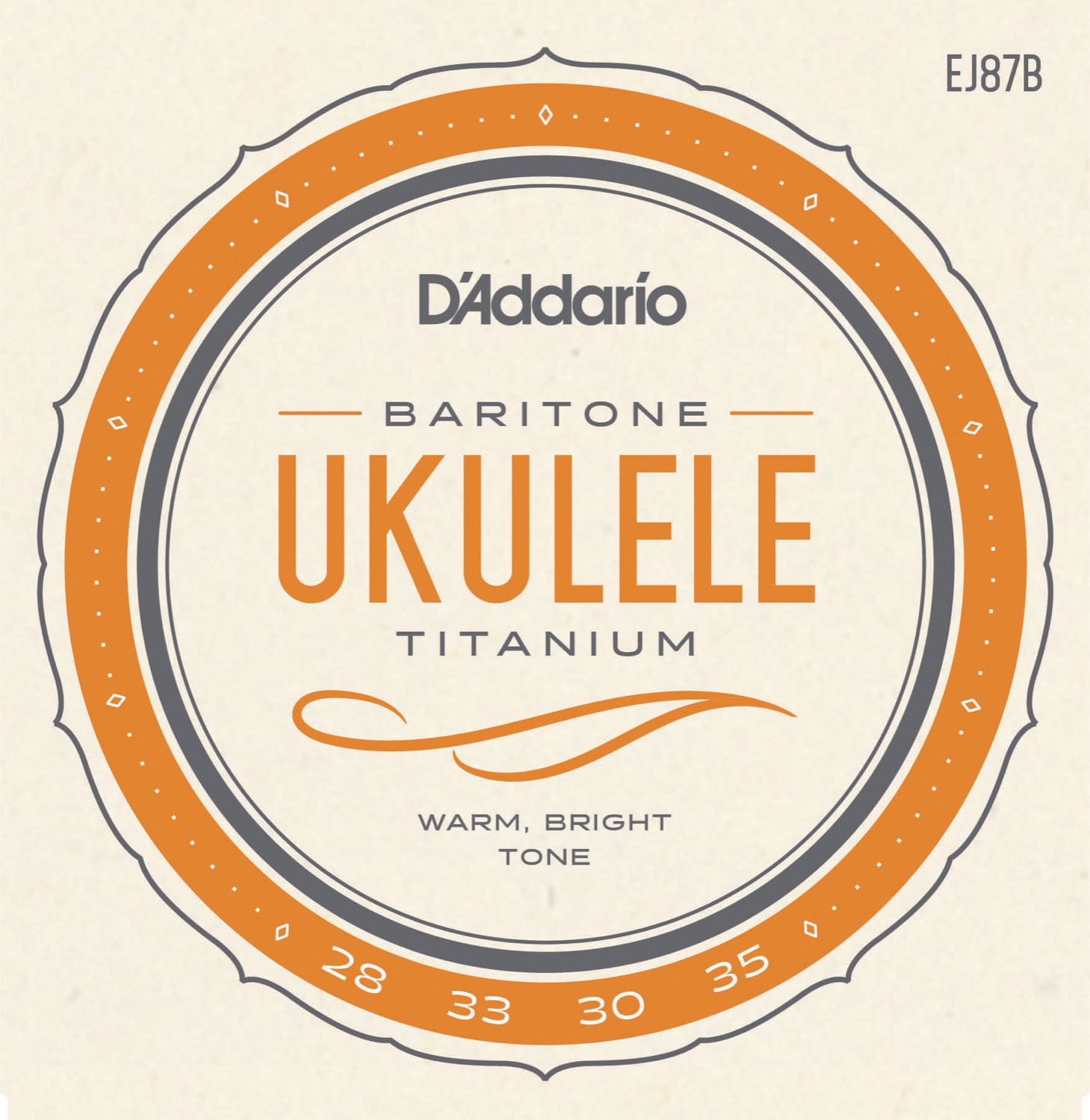 Ej87b Bariton Ukulelestrenge Titanium fra D'addario