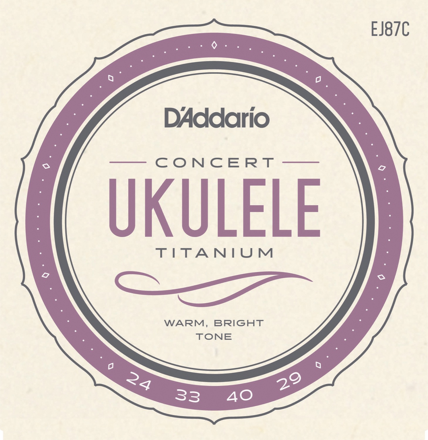 Ej87c Concert Ukulelestrenge Titanium fra D'addario