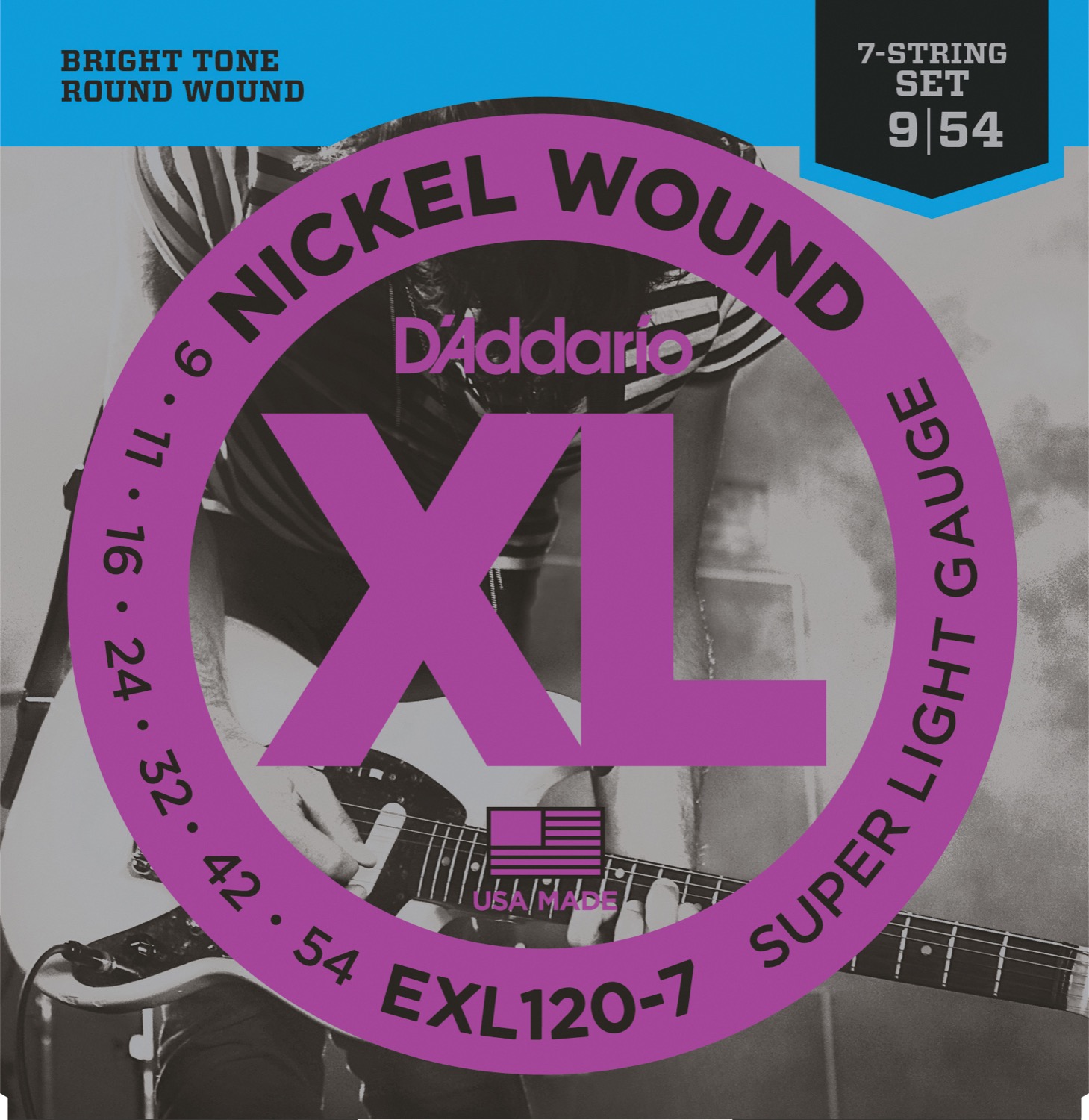 E120 7 0.09   0.54 Til 7 Strenget fra D'addario