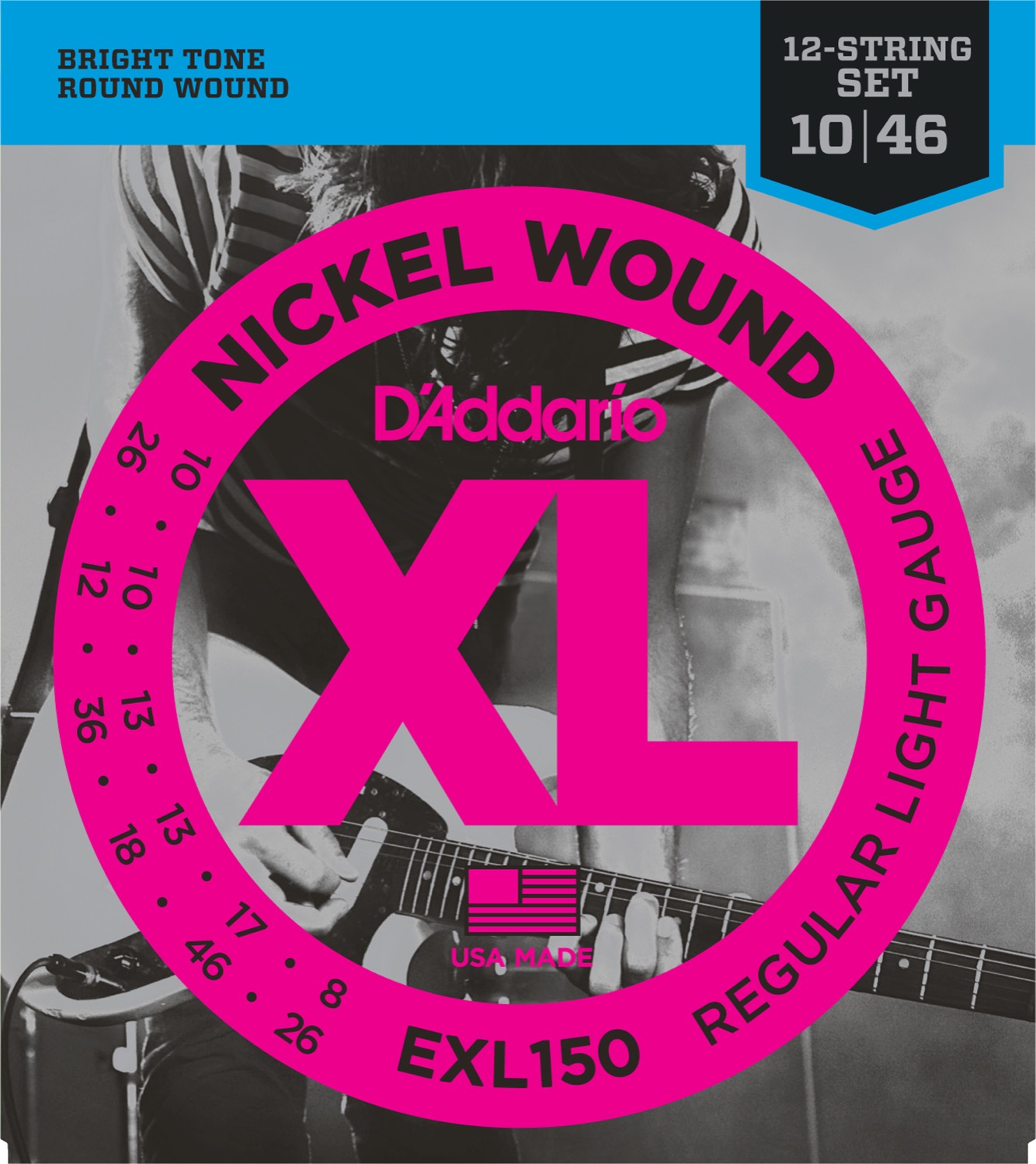 E150 0.10   0.46 Til 12 Strenget fra D'addario