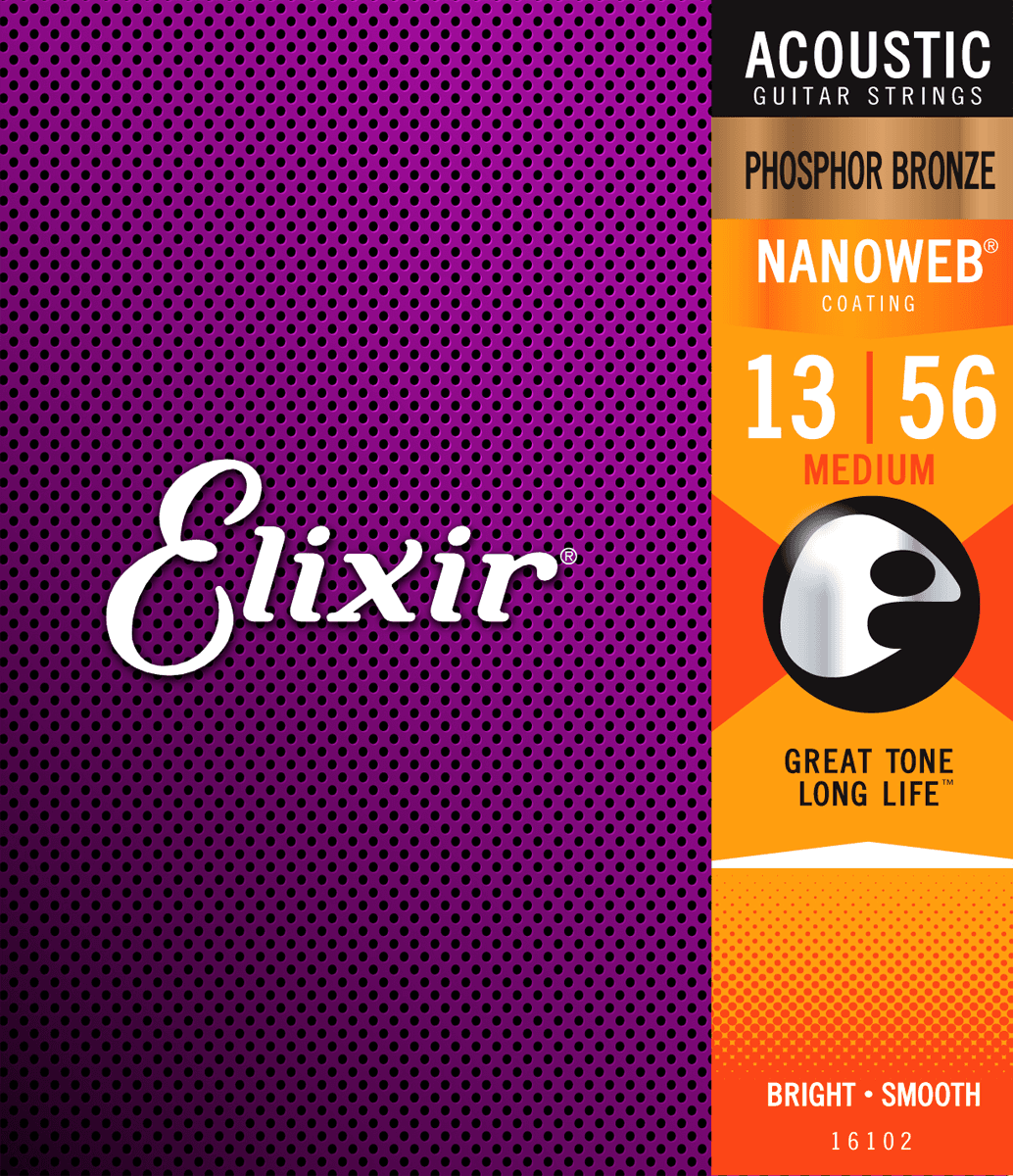 Nanoweb Phosphor Bronze   Western Strenge 013 056 Medium fra Elixir