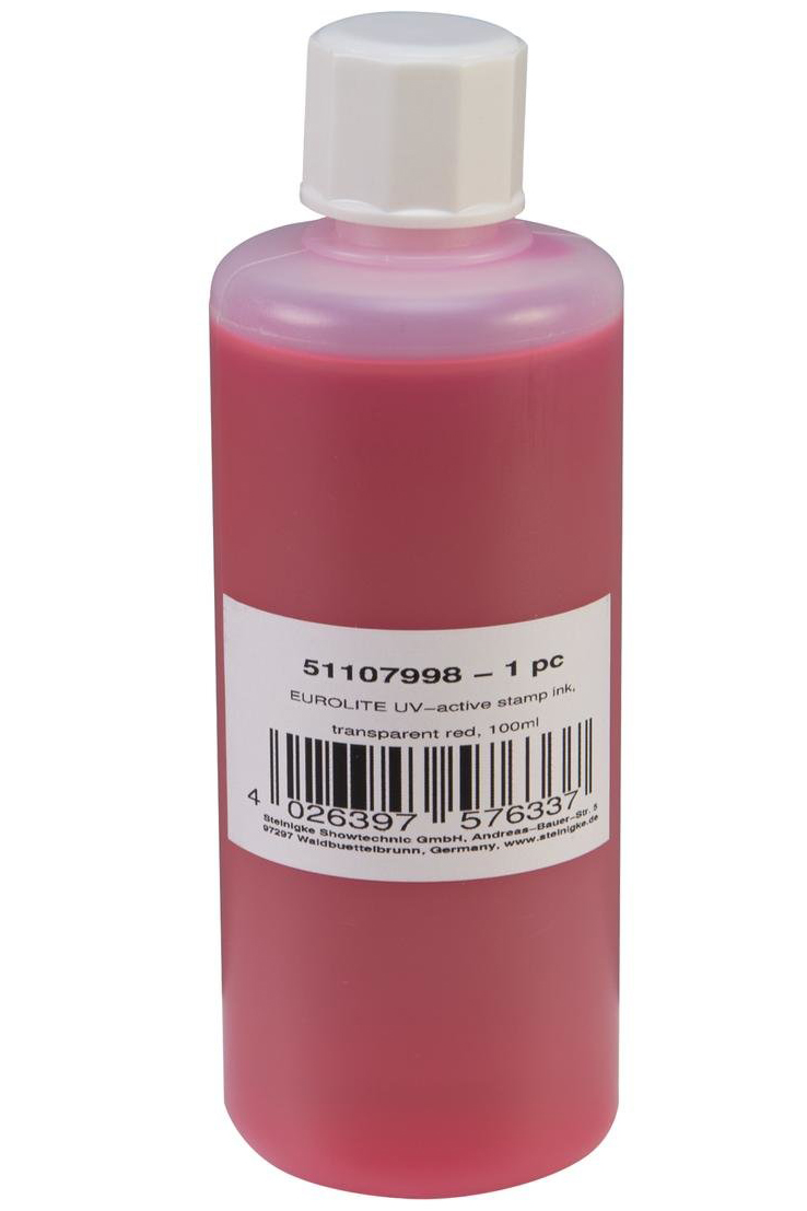 Uv Stempel Væske 100ml Rød fra Eurolite