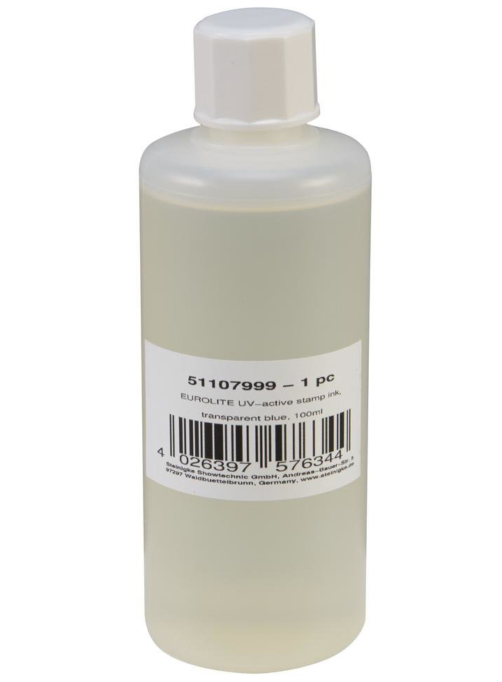 Uv Stempel Væske 100ml Transparent Blå fra Eurolite