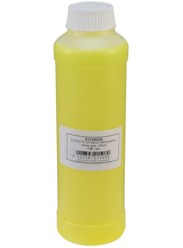 Uv Stempel Væske 250ml Gul fra Eurolite