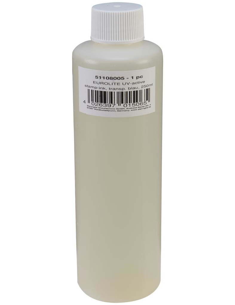 Uv Stempel Væske 250ml Transparent Blå fra Eurolite