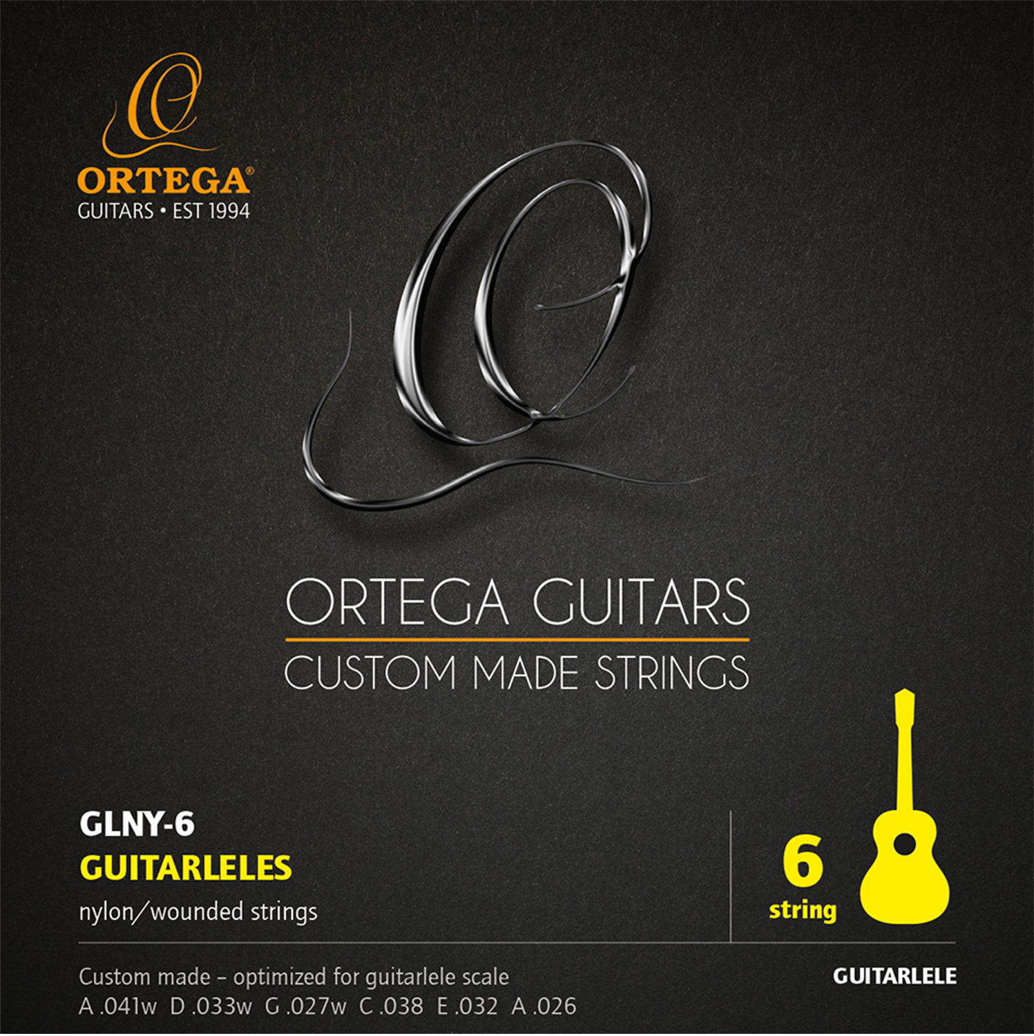 Glny 6 Guitarlele Strengesæt fra Ortega