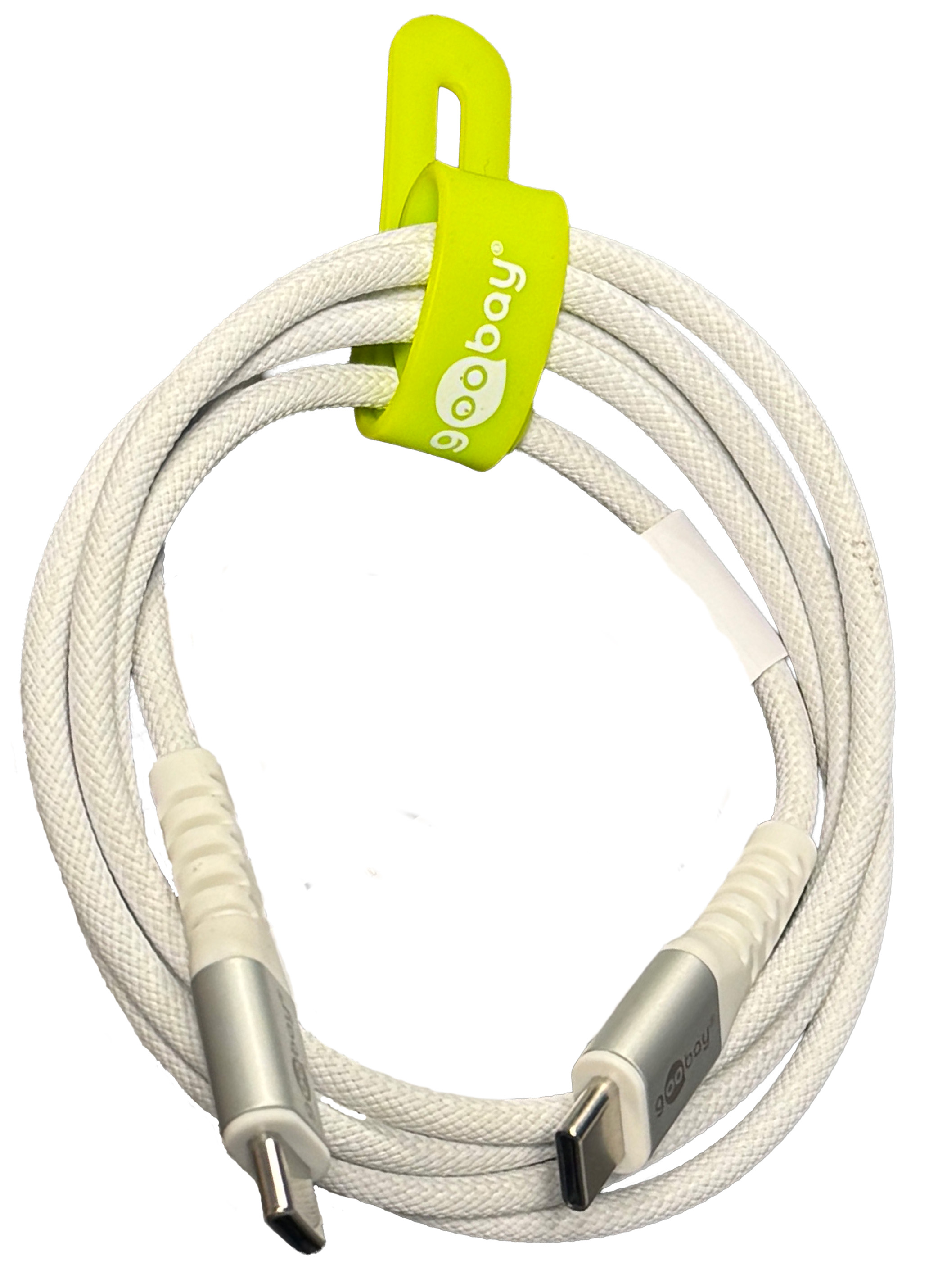 Usb C 2.0 Supersoft Tekstilkabel, 3a    Hvid 1 Meter fra Goobay
