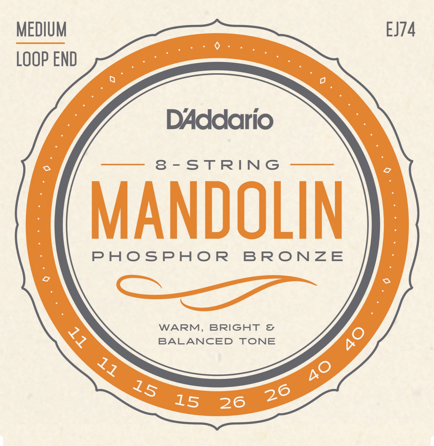 Ej74 Mandolinstrenge fra D'addario