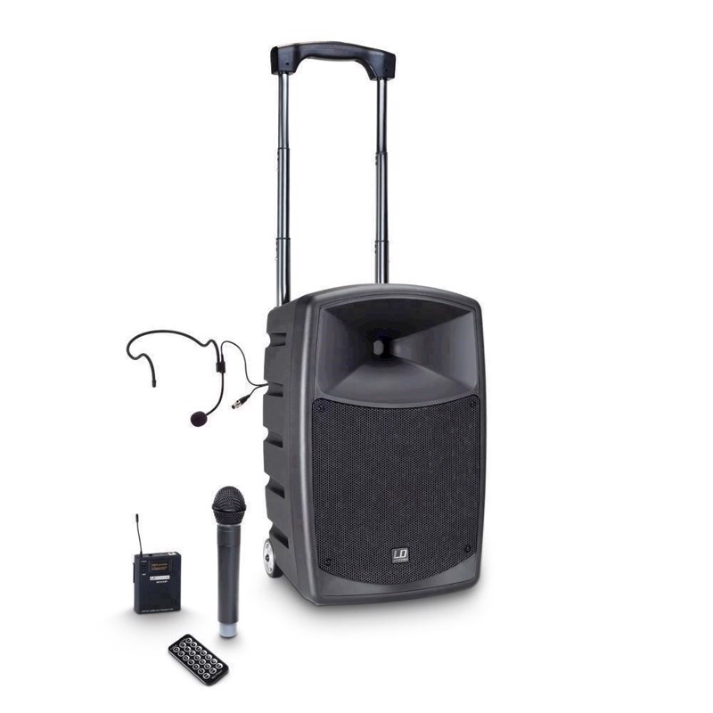 Ld Battery Powered Bluetooth Speaker With Mixer, Wireless Microphone, Bodypack And Headset   Roadbuddy 10 Hbh 2 fra Ld Systems