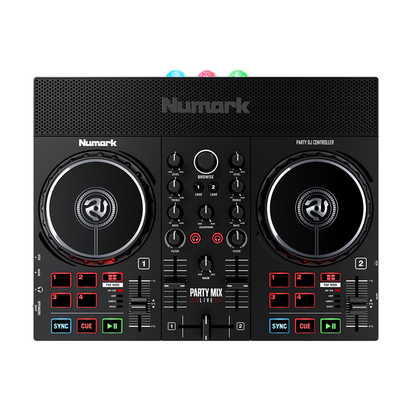 Numark Party Mix Live   Dj Controller Med Indbygget Højttalere Og Diskolys