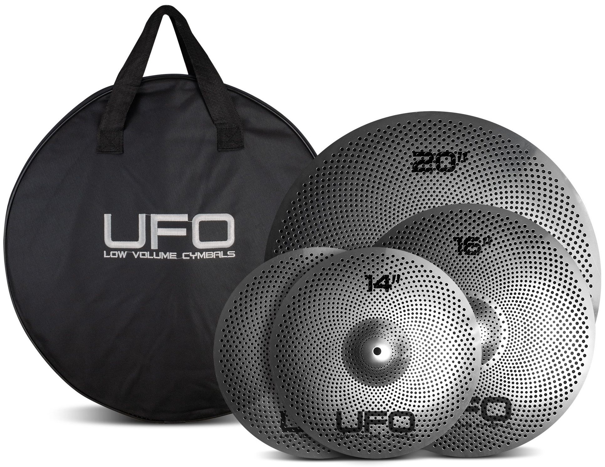 Ufo Bækkensæt Med 14" Hihat, 16" Crash, 20" Ride Inkl. Taske fra Ufo Cymbals