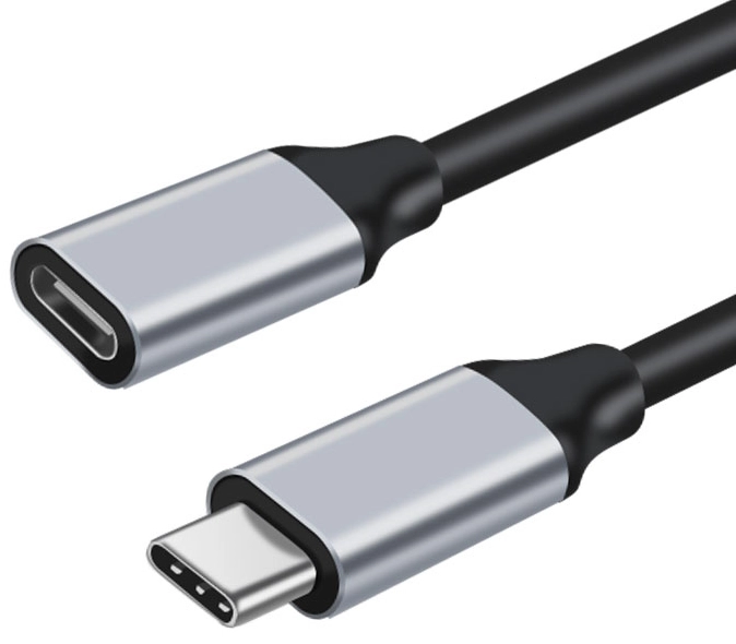 Usb C 3.1 Gen. 2 Forlængerkabel   5a 100w   Sort 0,5 Meter fra Music2you